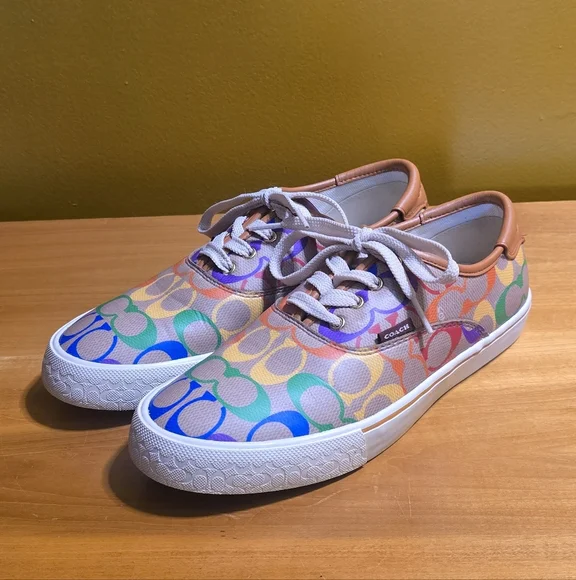 Coach City Sole Pride Multicolored Rainbow Sneakers Skate Shoes 7.5-8 - Picture 3 of 14